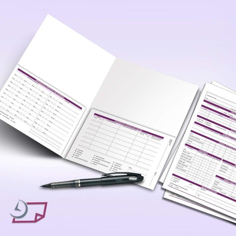 NextDayLabels Employee Personnel File Folders - 25-Pack Preprinted HR Folders with Secure Internal Pockets - Heavyweight White Cardstock for Discreet Employee Records - Made in USA - Image 5